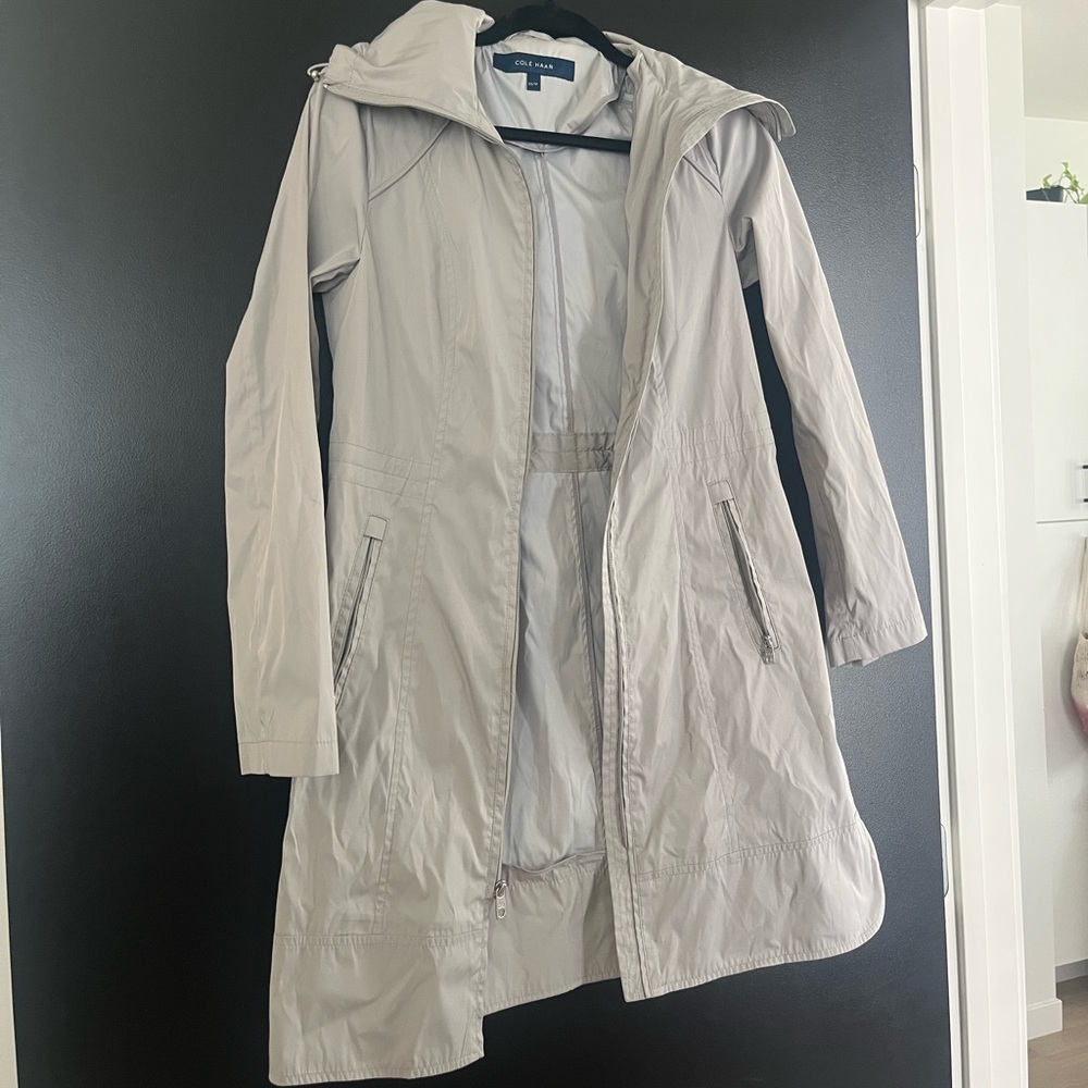 Cole Haan Women's Light Gray Rain Coat